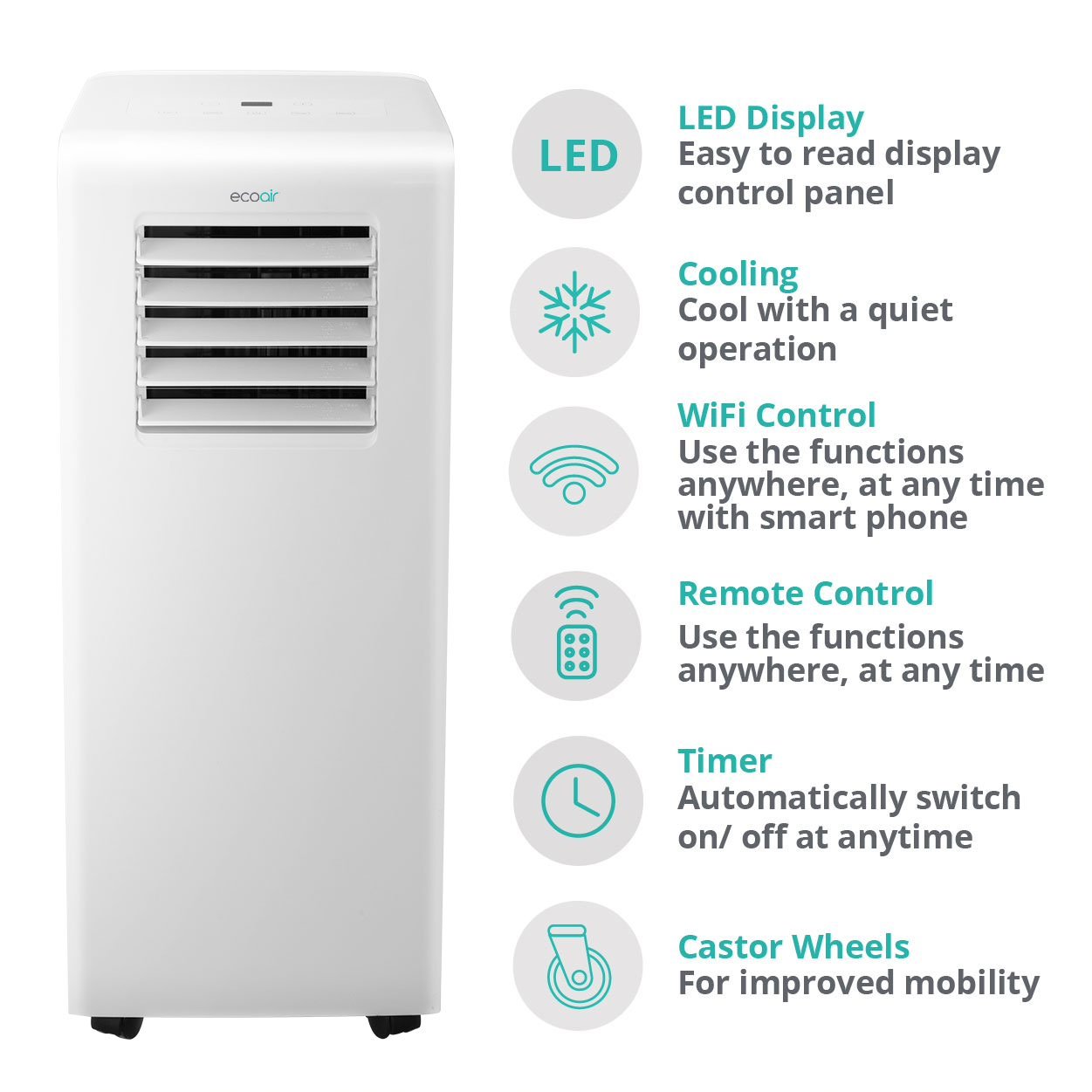 Energy Efficient Portable Air Conditioner with Wifi control